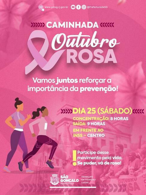São Gonçalo convoca população para caminhada do Outubro Rosa