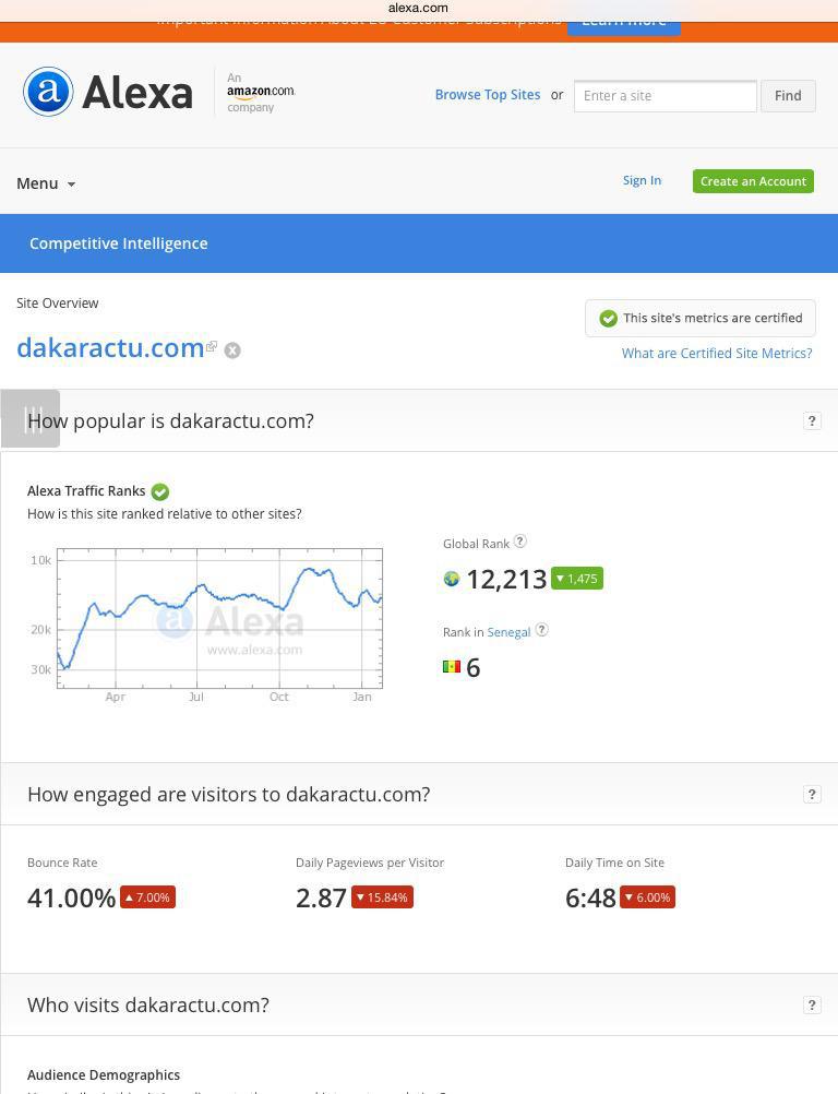 Dakaractu.com : le premier site d'informations du Sénégal