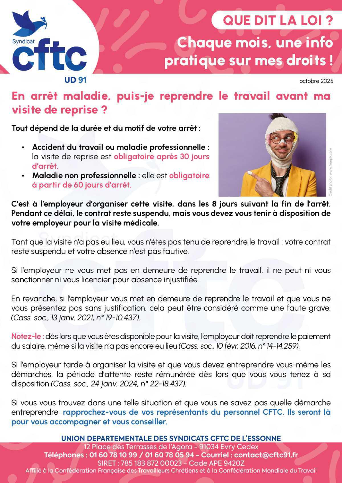 En arrêt maladie, puis-je reprendre le travail avant ma visite de reprise ?