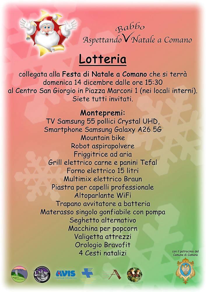 Lotteria - collegata alla Festa di Natale a Comano (inizio ore 15.30)