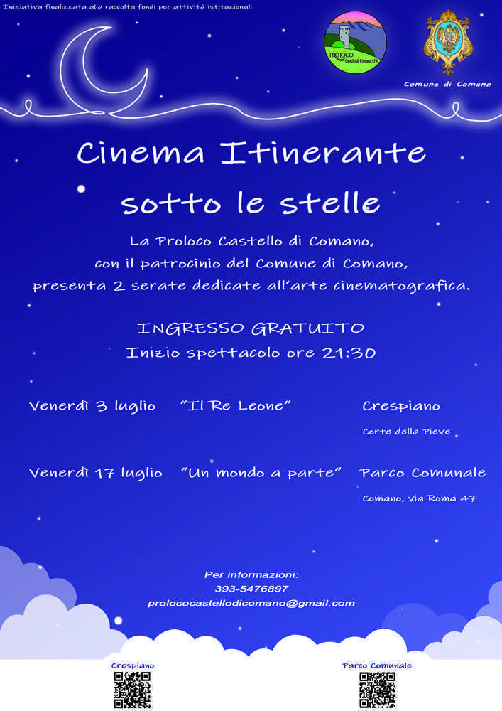 Cinema Itinerante sotto le stelle "Un Mondo a Parte" (inizio spettacolo ore 21:30)