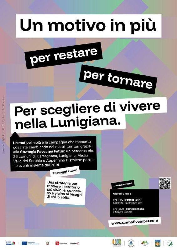 Un motivo in più per restare, per tornare - Per scegliere di vivere nella Lunigiana (inizio ore 16.00)