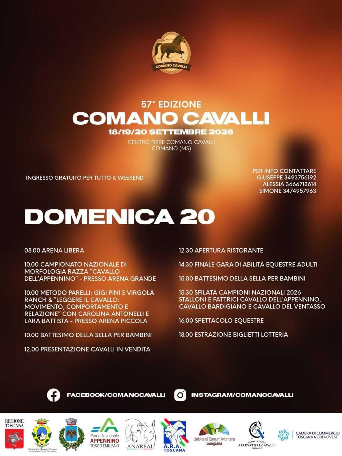 57ª Edizione Comano Cavalli (dalle ore 8:00) 57ª Edizione Comano Cavalli (dalle ore 8:00)