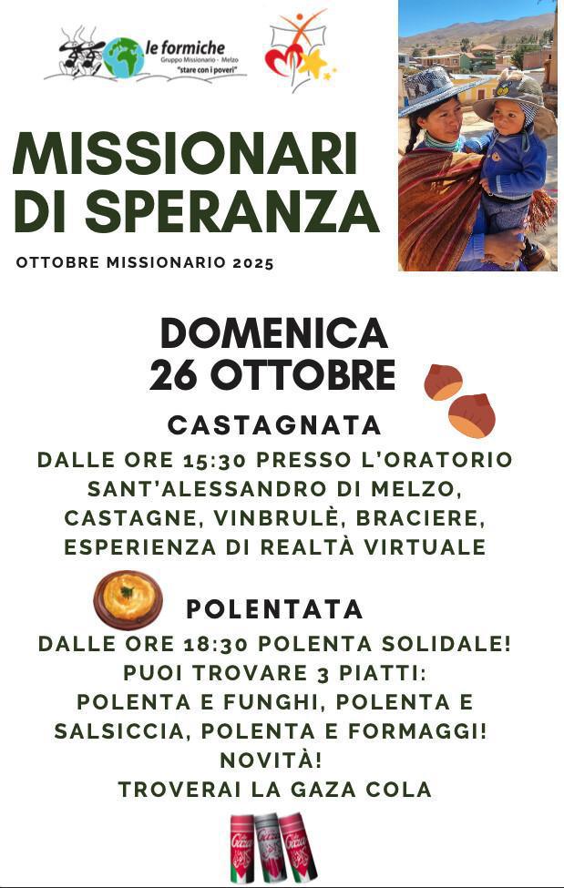 Castagnata e polentata - Giornata Missionaria Mondiale