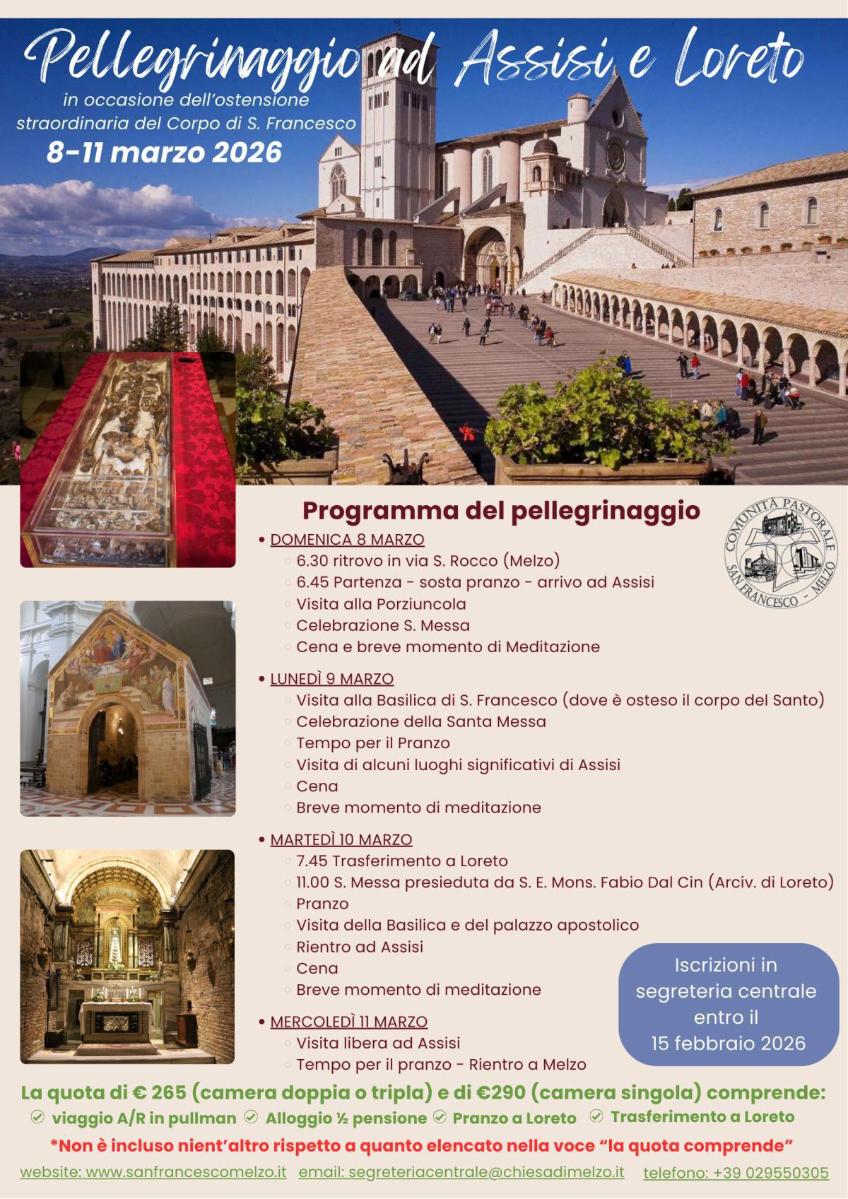 Pellegrinaggio ad Assisi e Loreto 