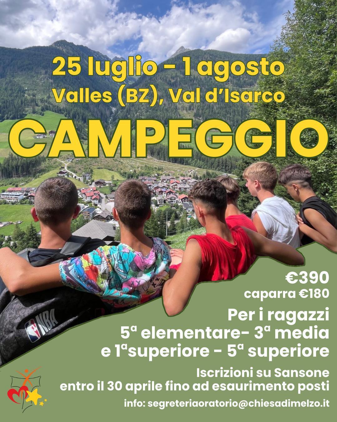 Vacanza estiva 2026 - Campeggio ragazzi