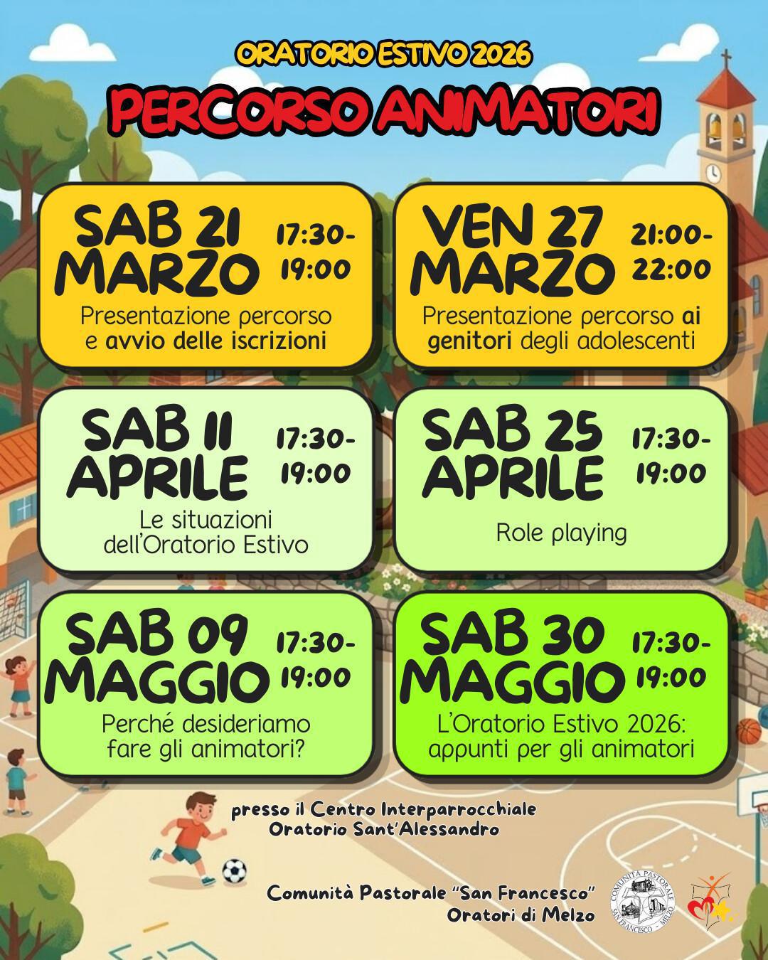 Percorso animatori dell'Oratorio Estivo 2026