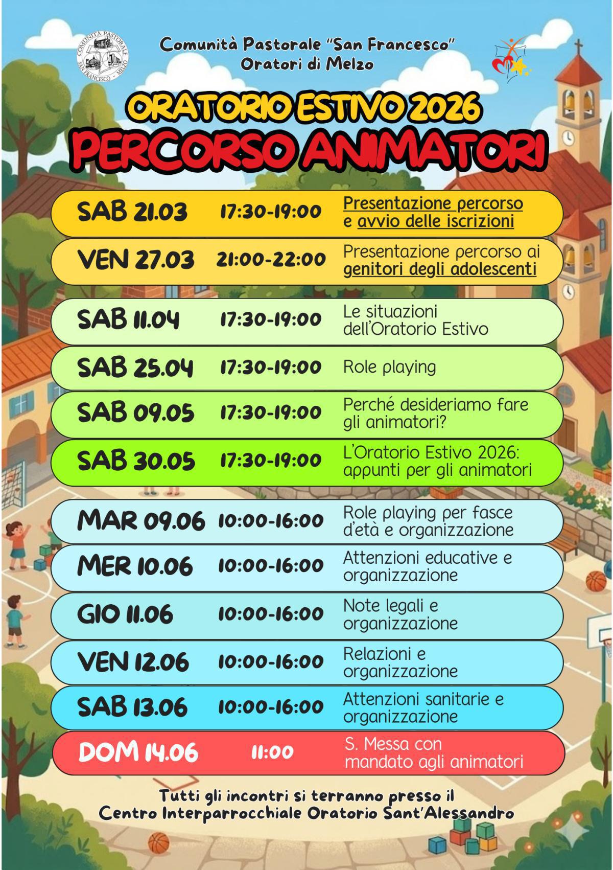 Percorso animatori dell'Oratorio Estivo 2026