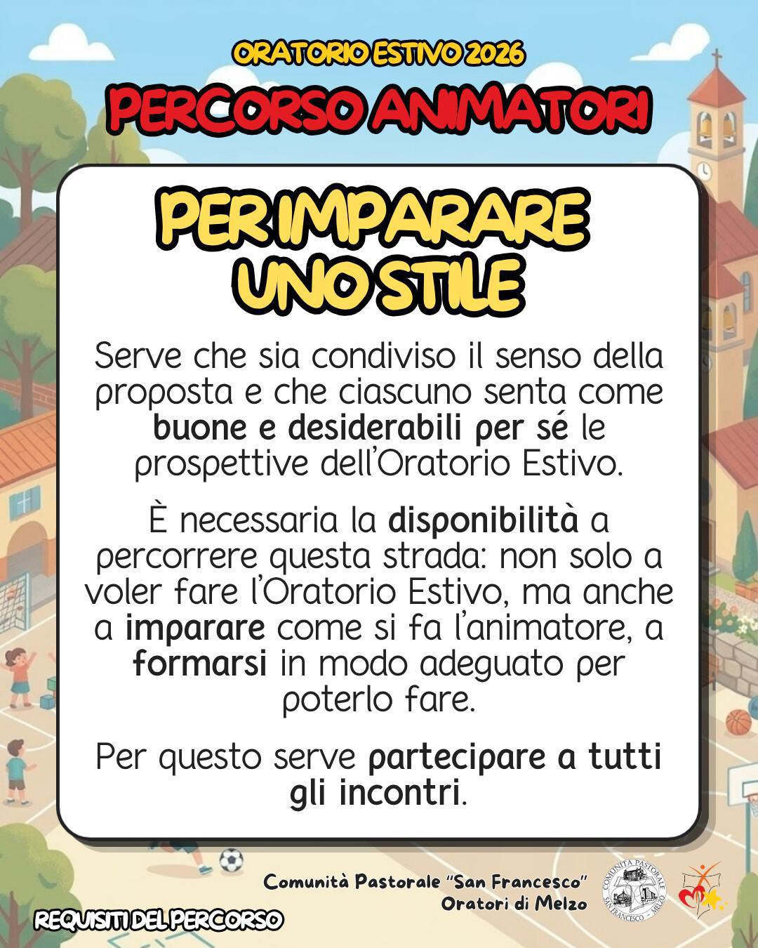 Animatori: Requisiti del percorso