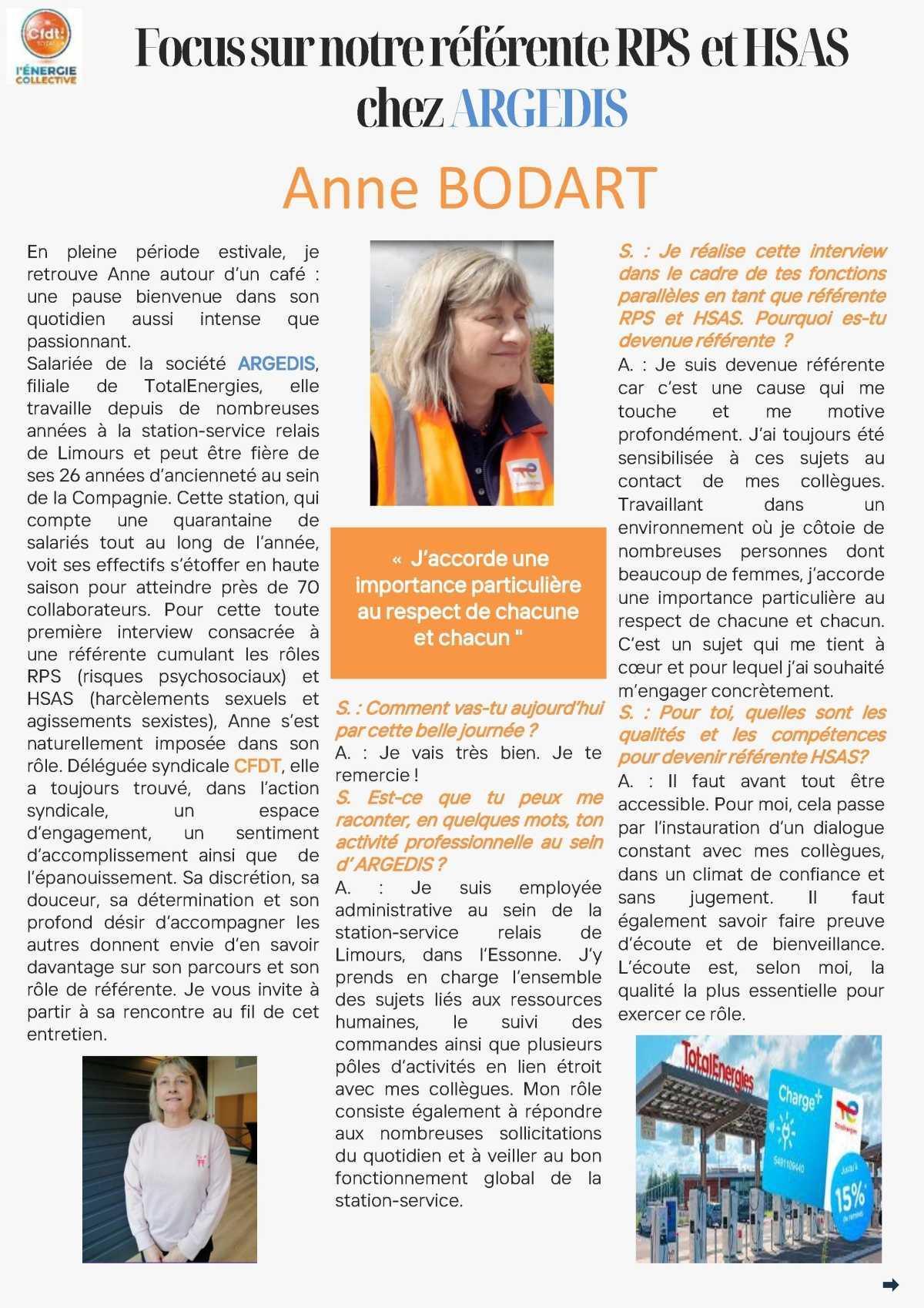 Focus sur Anne BODART - référente RPS & HSAS - ARGEDIS Focus sur Anne BODART - référente RPS & HSAS - ARGEDIS