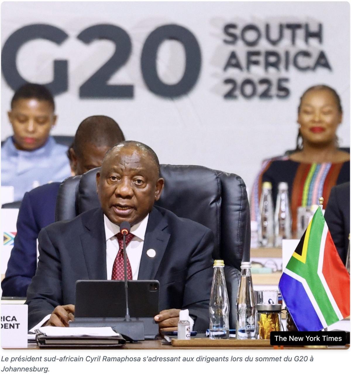 Les États-Unis excluent l’Afrique du Sud du sommet du G20 de 2026 à Miami