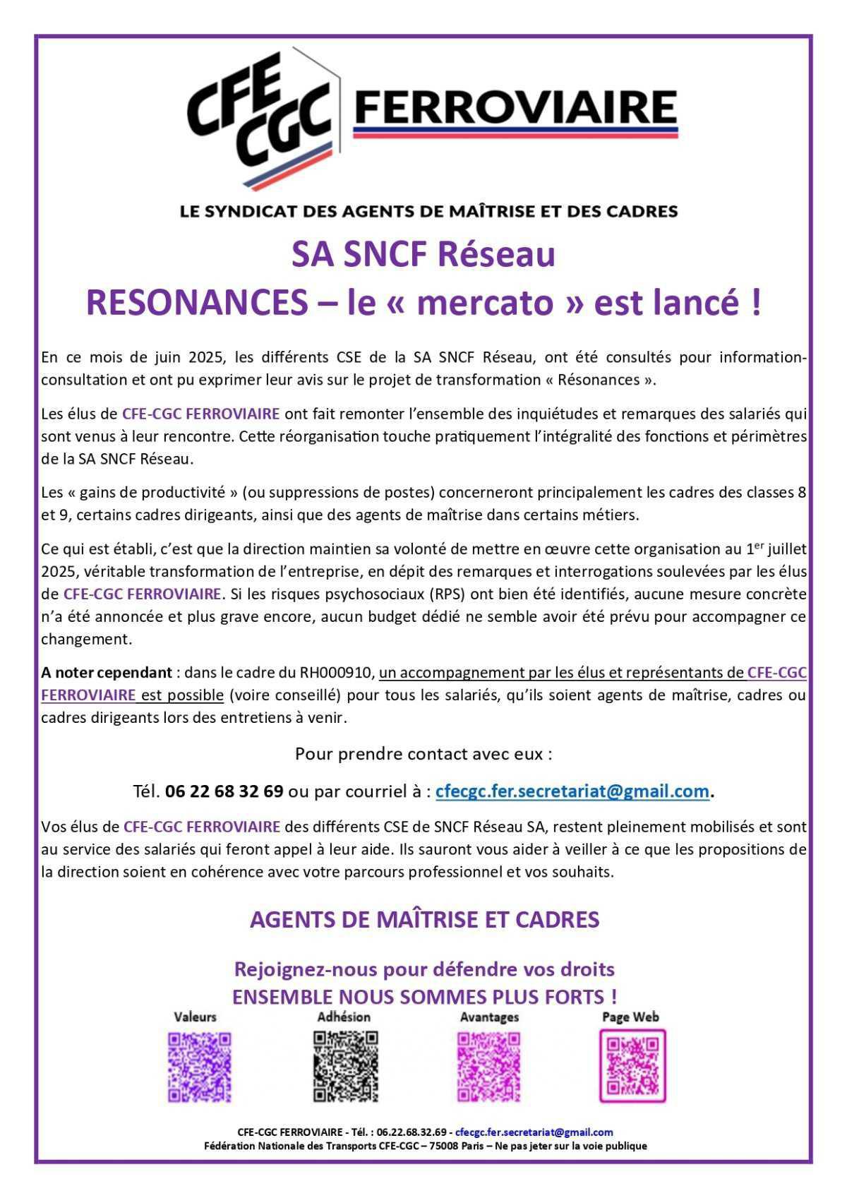 SNCF RESEAU - RESONANCES, Le "mercato" est lancé !