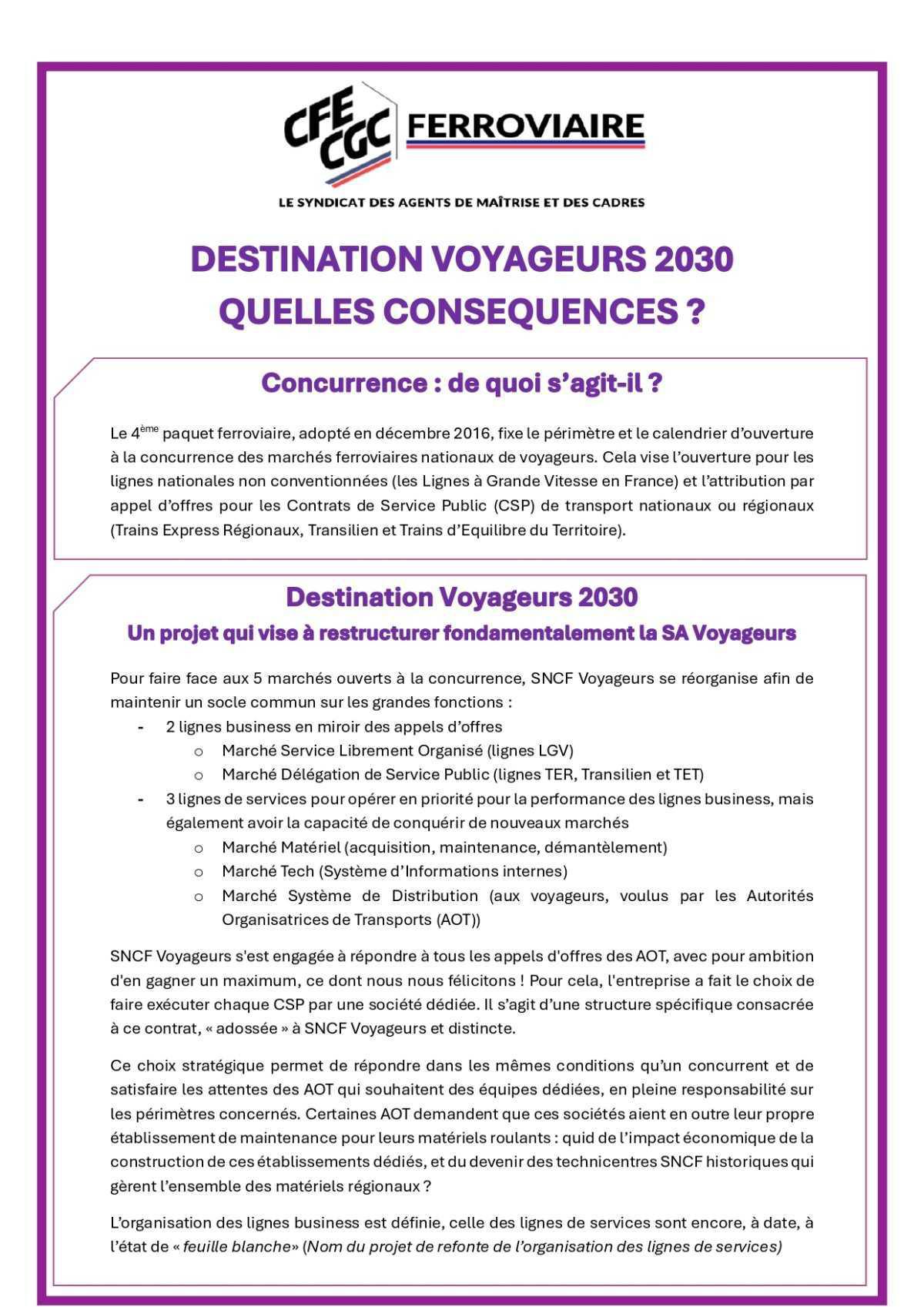 SA VOYAGEURS - Destination 2030, quelles conséquences ?