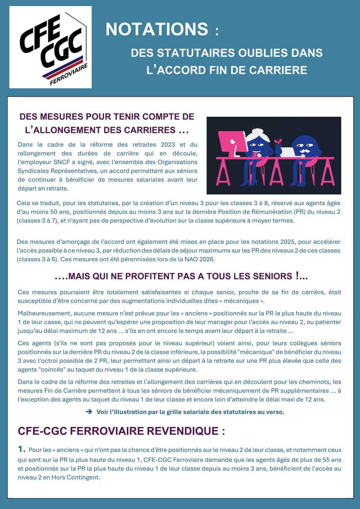 Notations - des statutaires oubliés avec l'accord