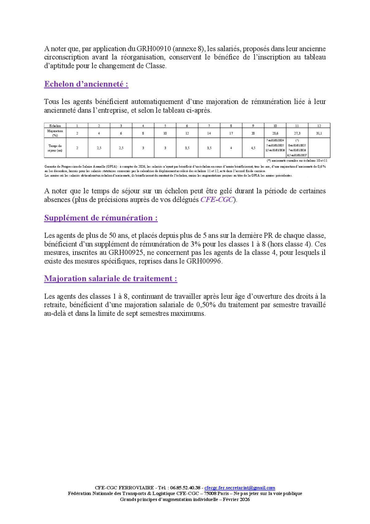 Les grands principes d'augmentation individuelle - Statutaires