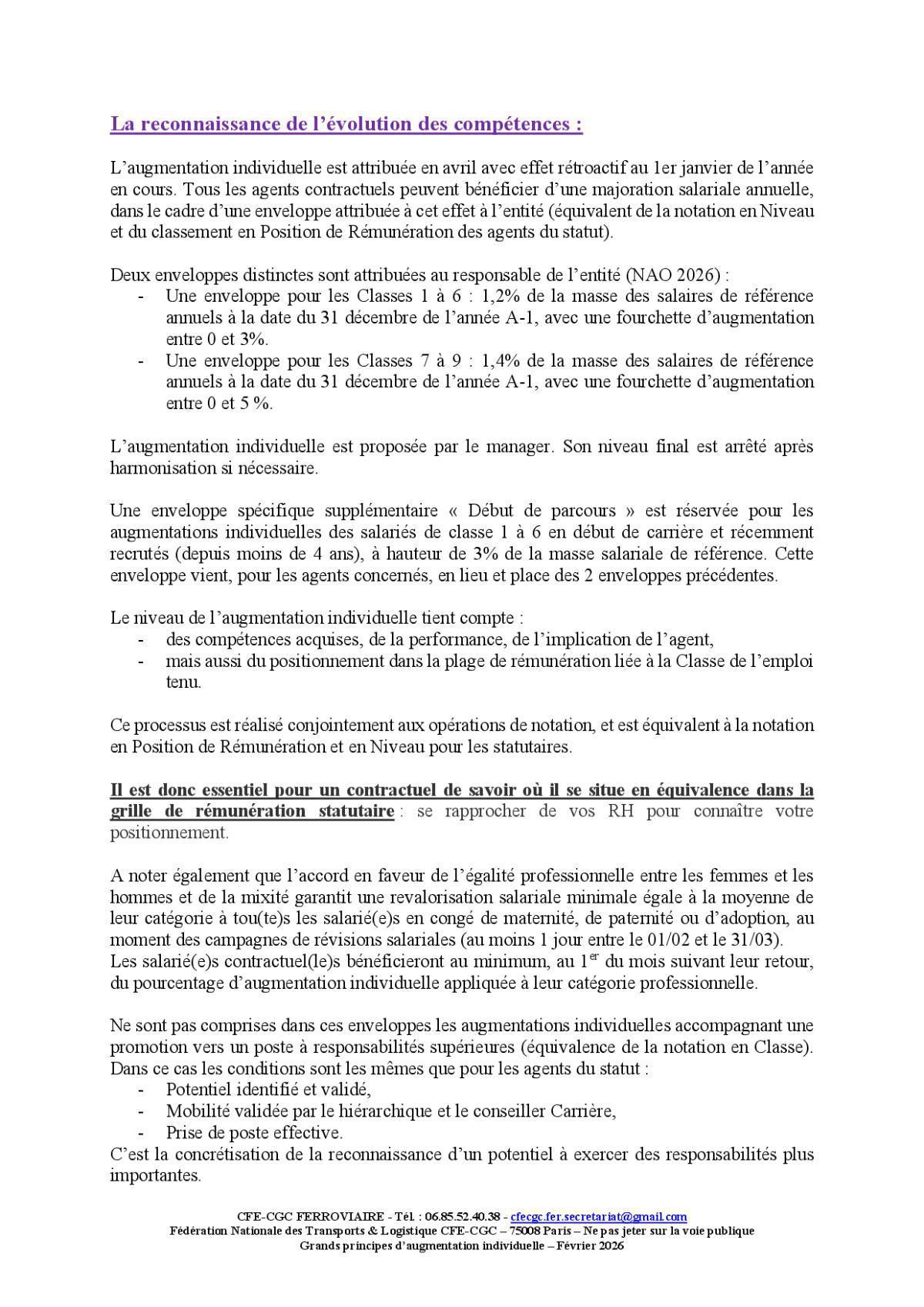 Les grands principes d'augmentation individuelle - Contractuels