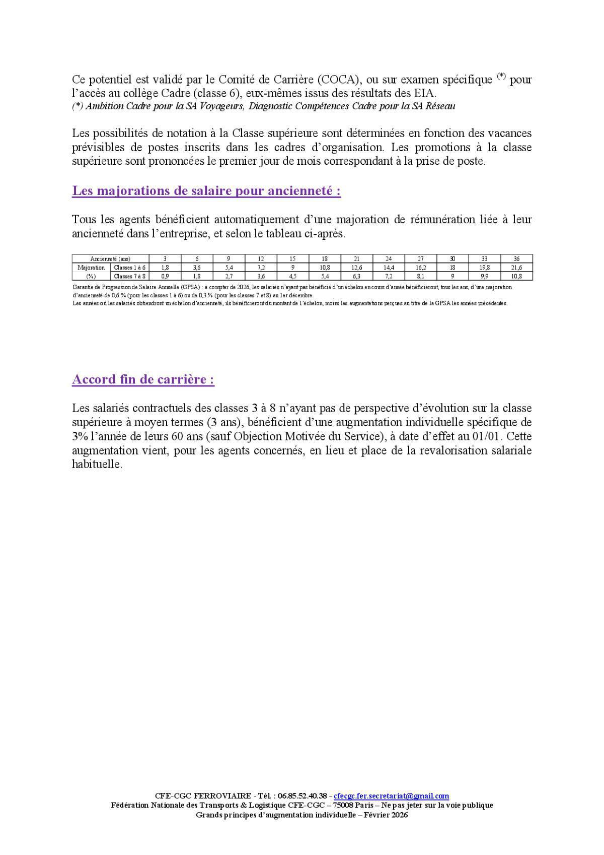 Les grands principes d'augmentation individuelle - Contractuels