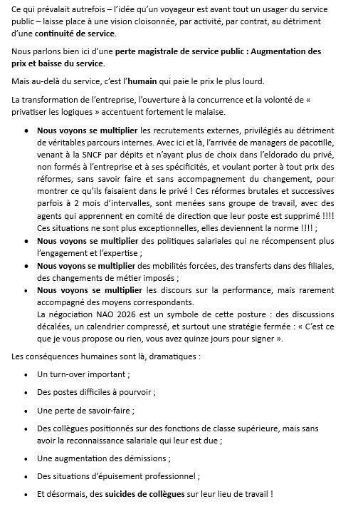 Déclaration liminaire de mars 2026