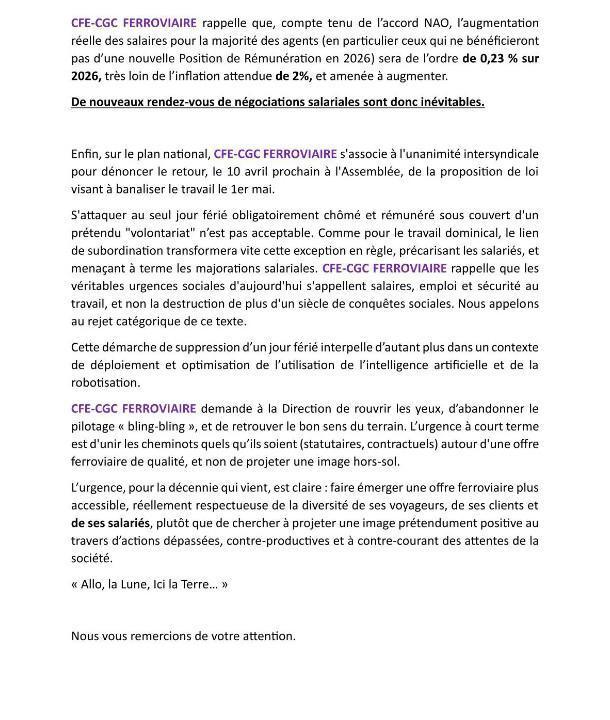 CSE Déclaration liminaire Avril 2026