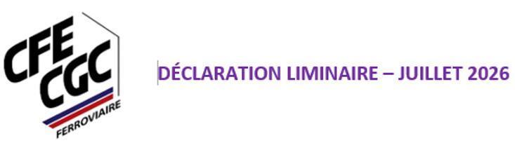 Déclaration liminaire - juillet 2026
