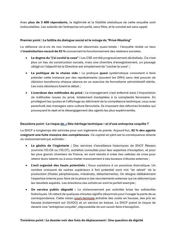 Déclaration liminaire - juillet 2026