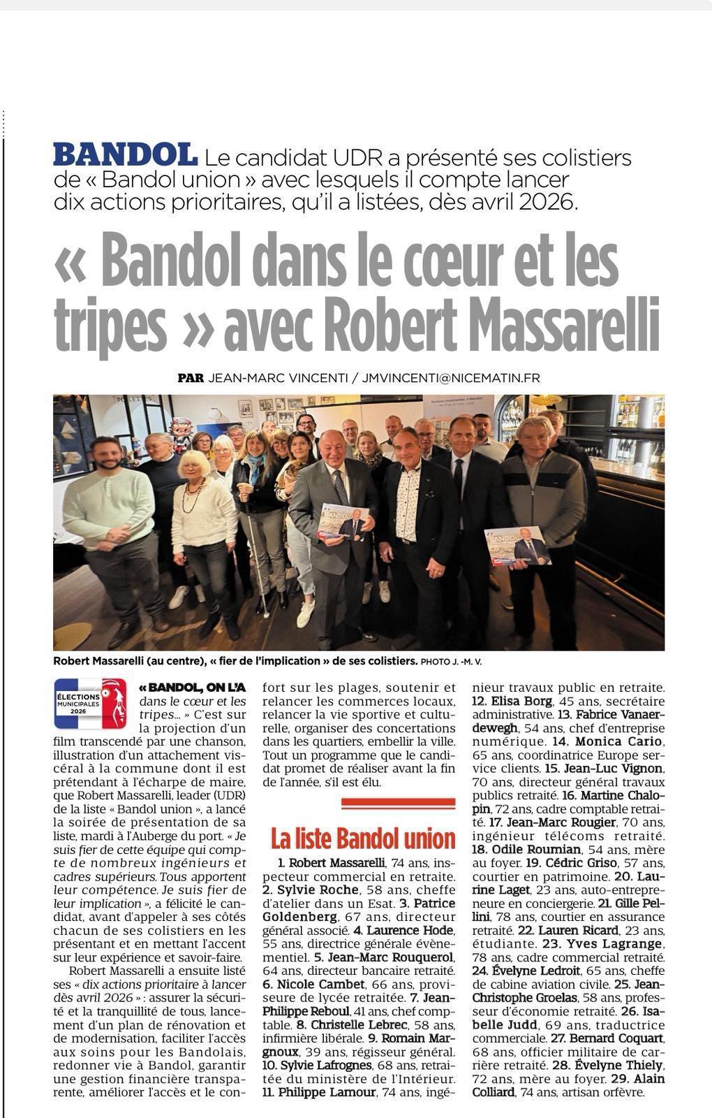 Article VAR MATIN PRÉSENTATION DE LA LISTE