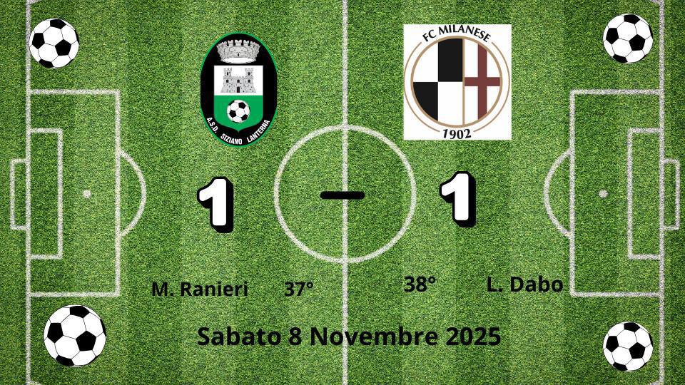 Siziano Lanterna 1-1 Fc Milanese 1902 Siziano Lanterna 1-1 Fc Milanese 1902