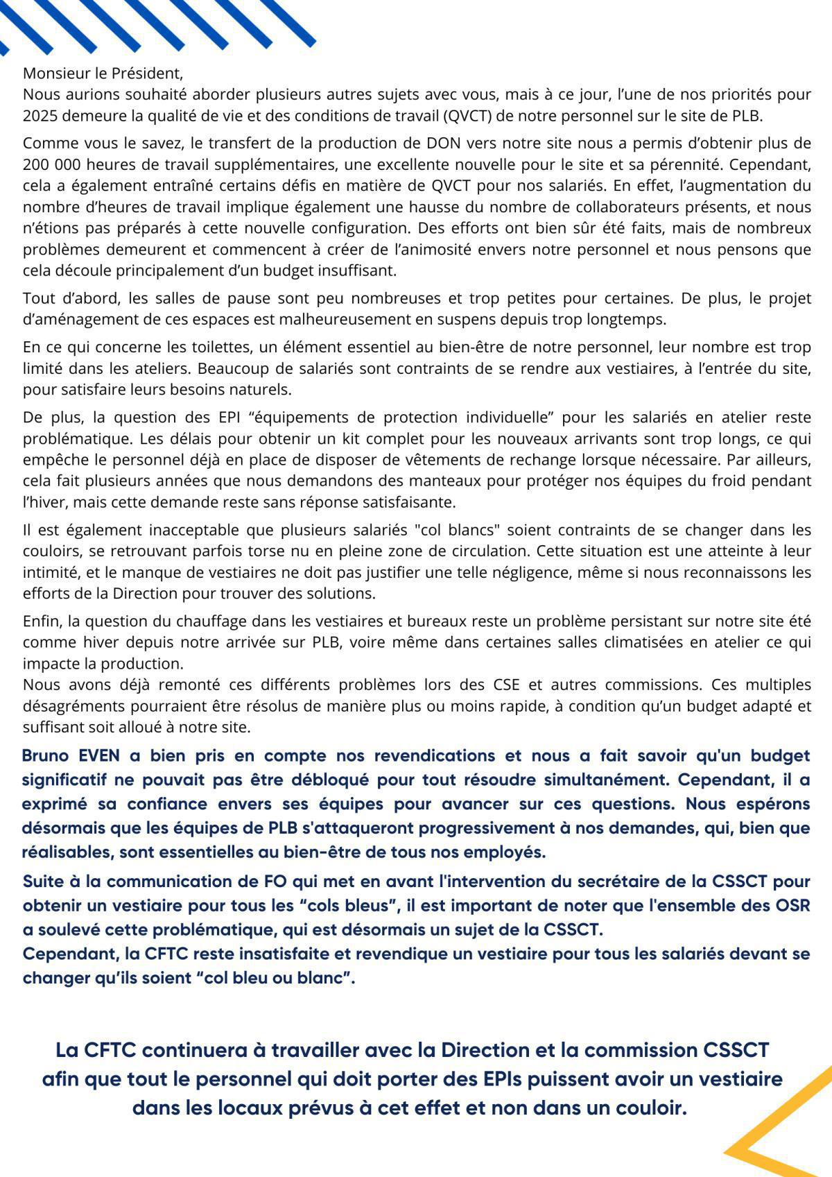 De la QVCT sur le site de PLB