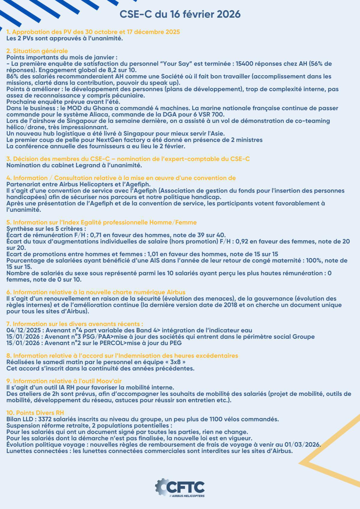 CSE-C du 16 février & CSE-E extraordinaire du 17 février