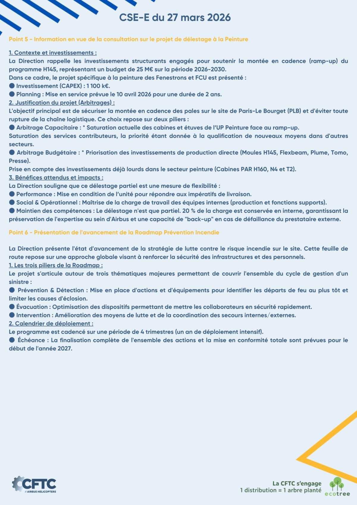 Vos élus vous informent : CSE-E du 27 mars 2026