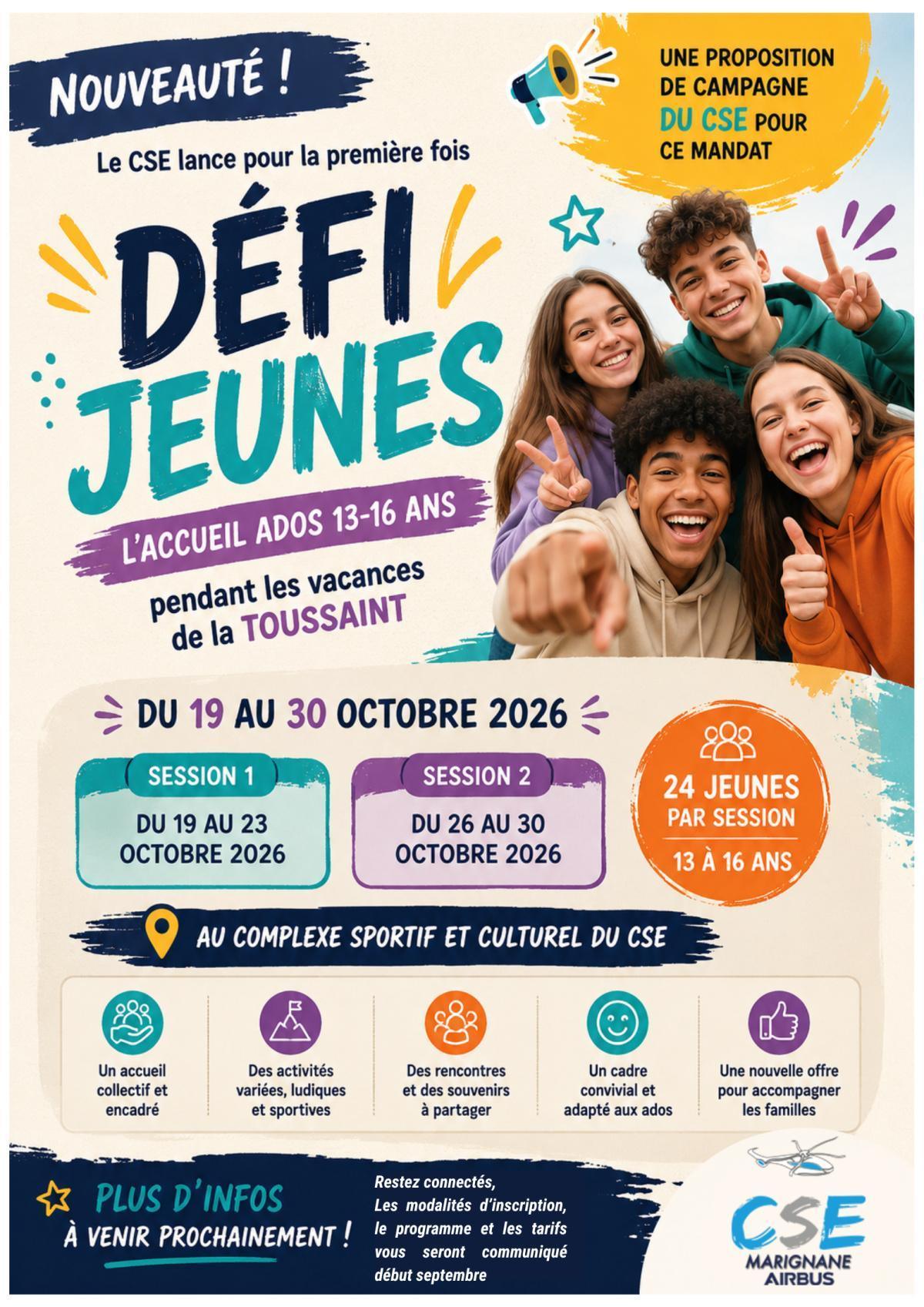 Nouveauté accueil des ados 13-16 ans sur le complexe pour la Toussaint