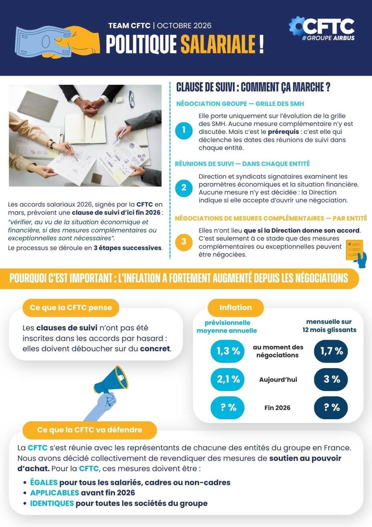 Politique salariale, clause de suivi