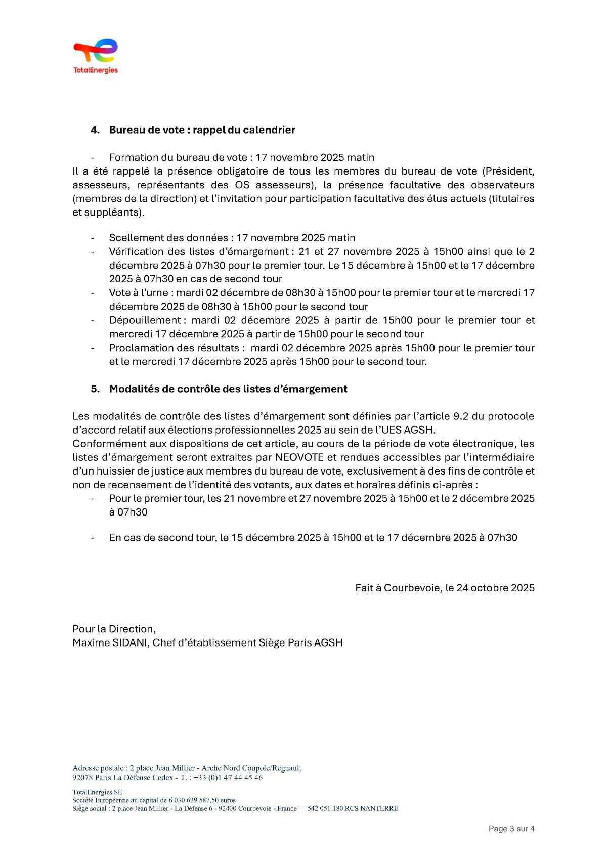 Elections professionnelles 2025 : relevé de conclusions