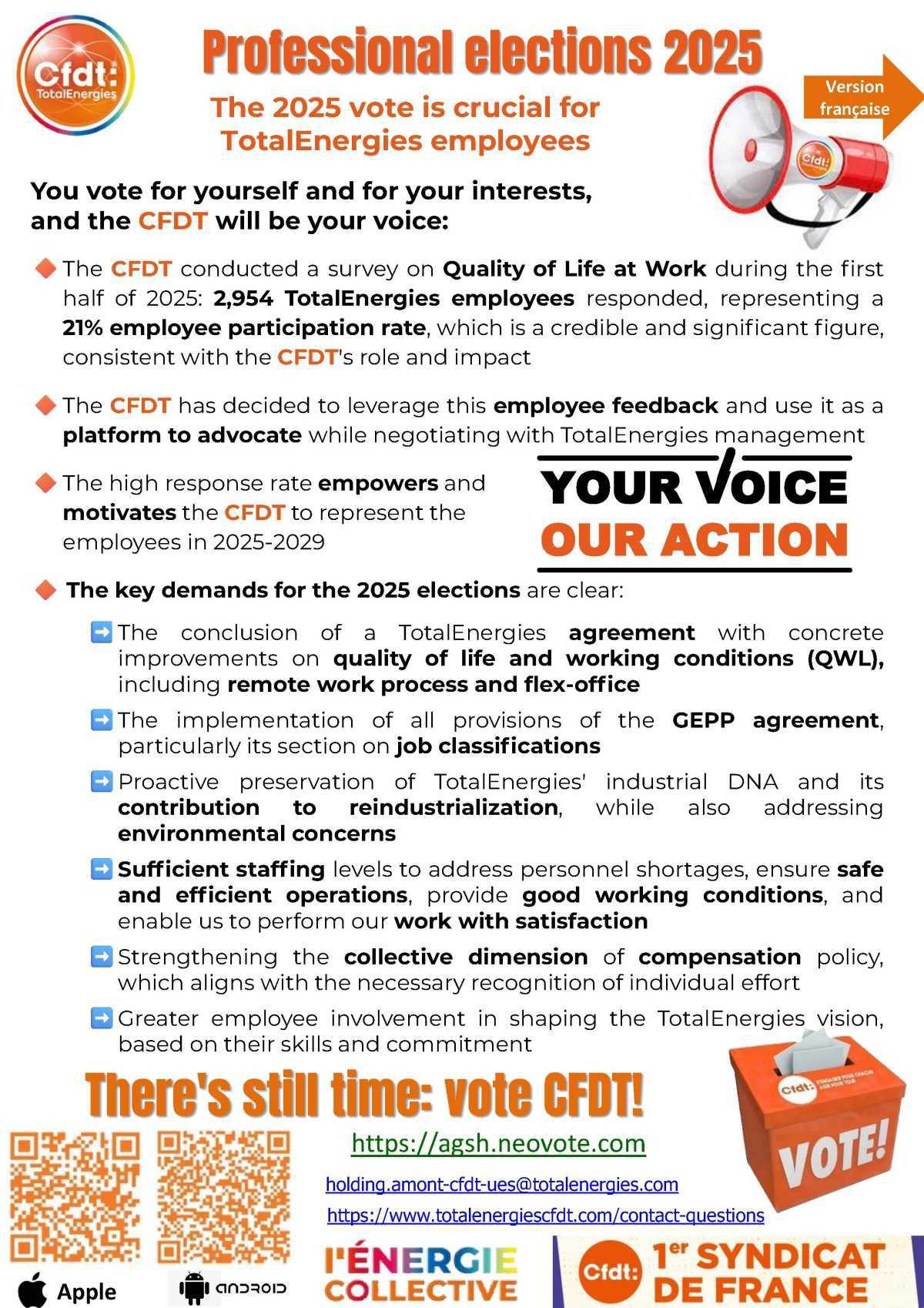 Il est encore temps : votez CFDT !