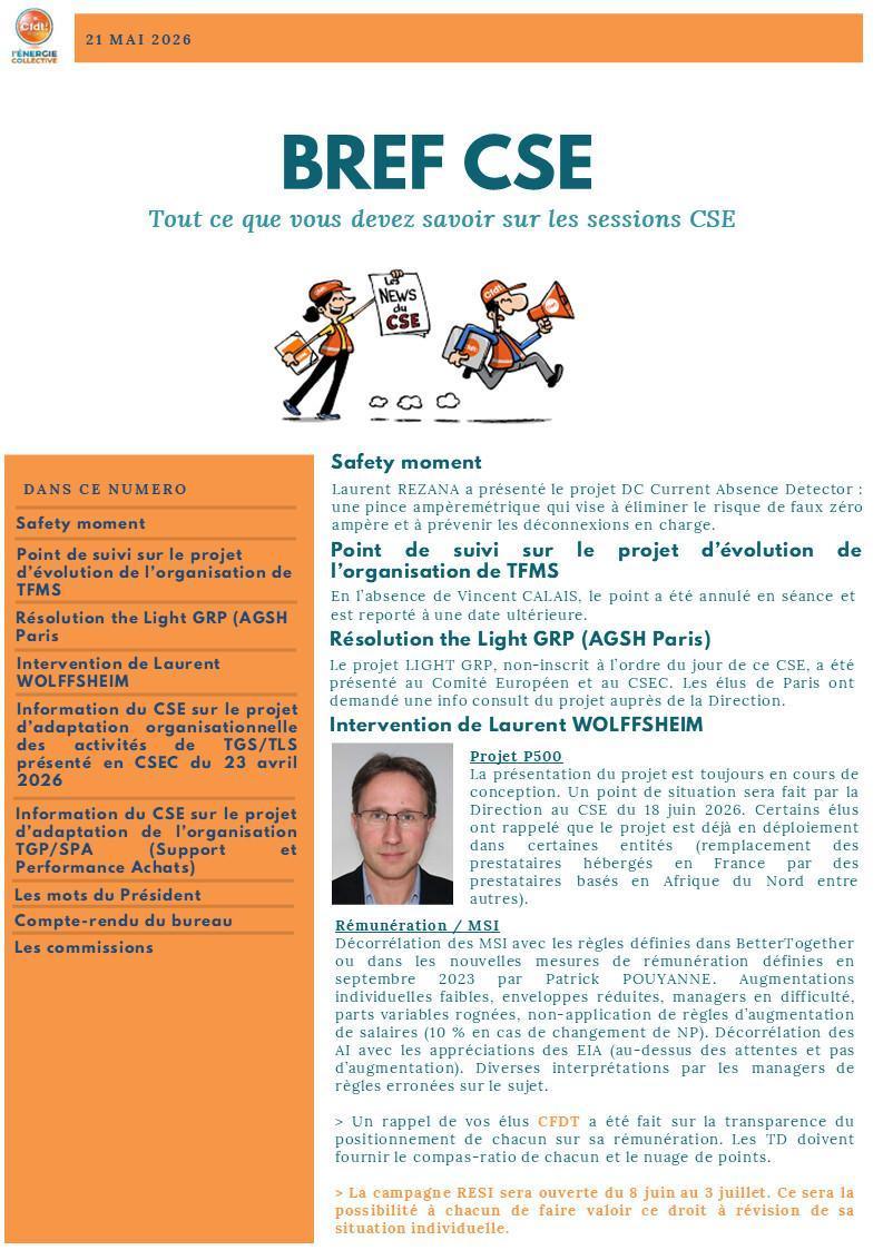 BREF CSE AGSH PARIS DU 21 MAI 2026