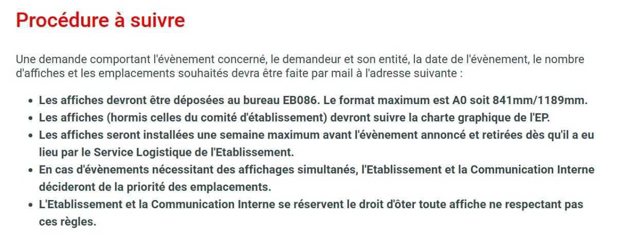 Affichage sur tableaux