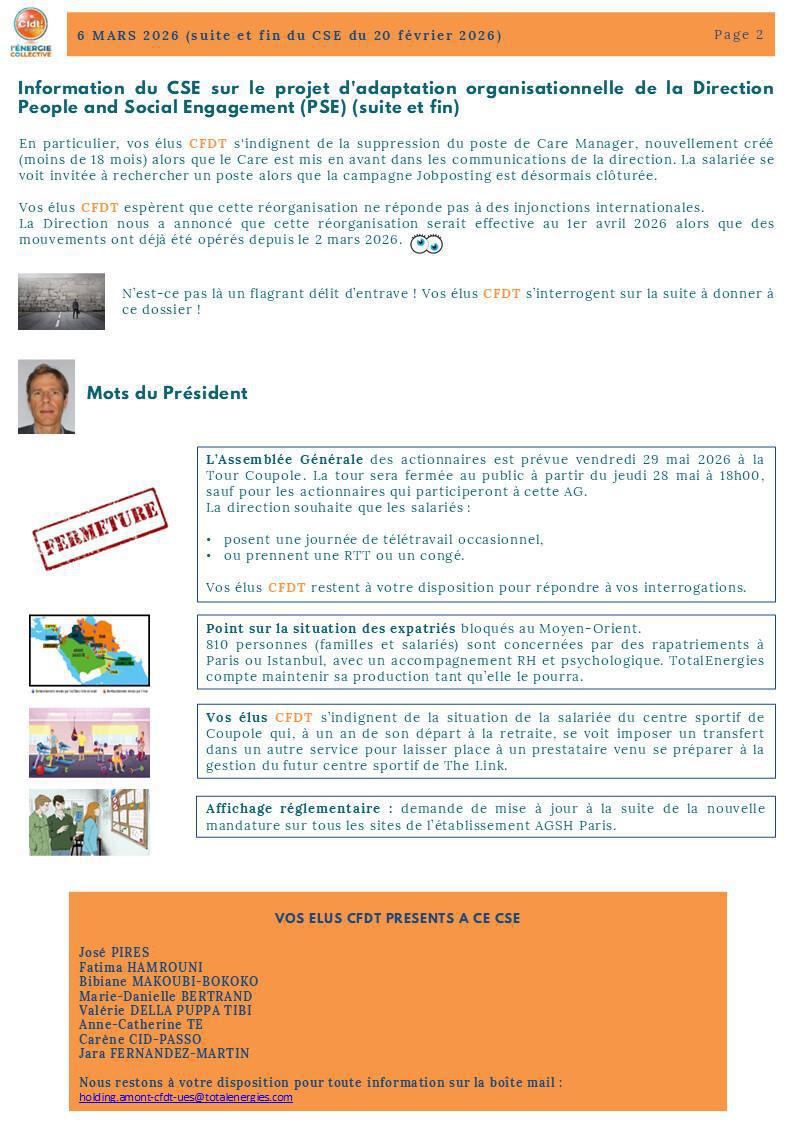 BREF CSE AGSH PARIS DU 6 MARS 2026