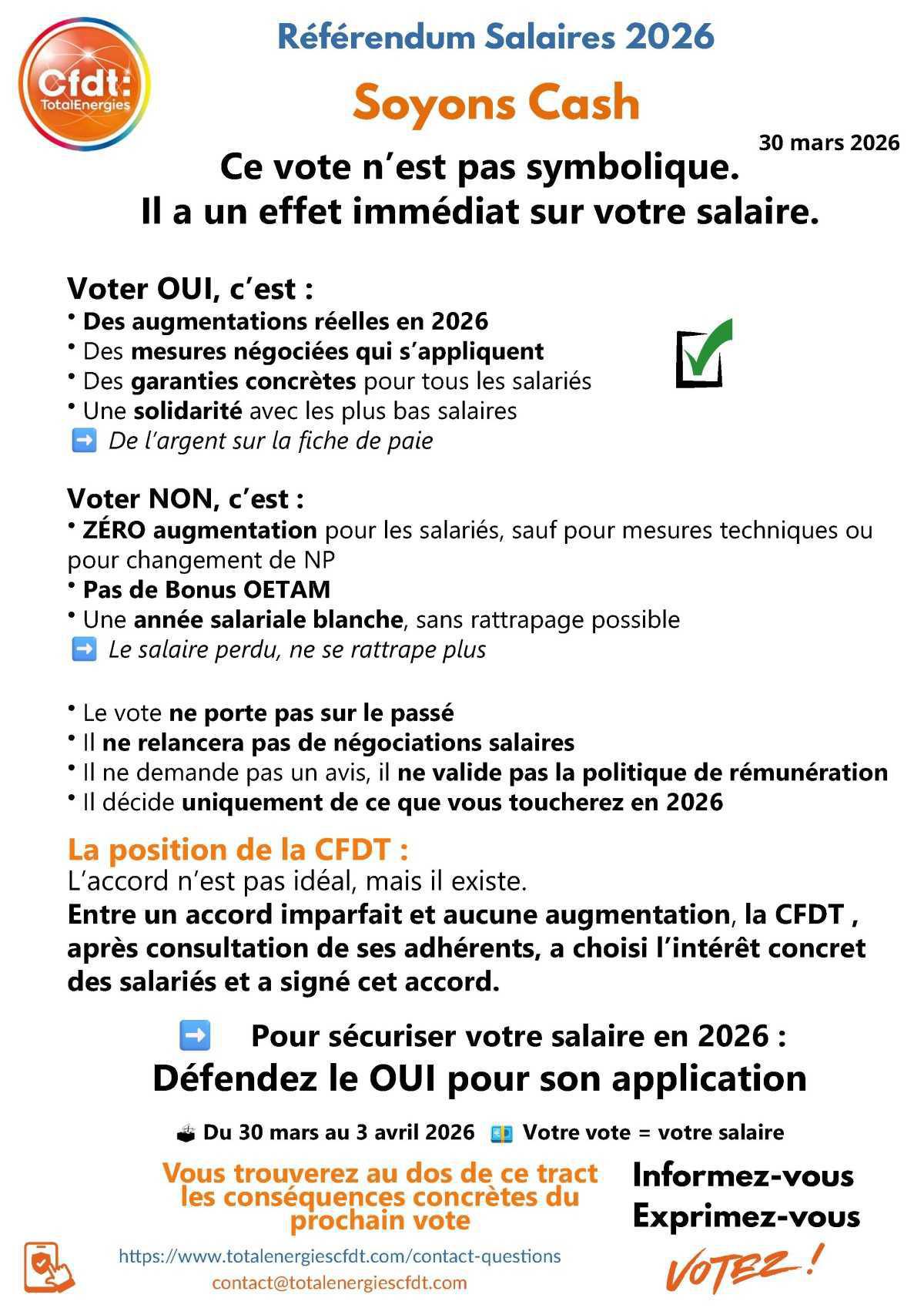 Référendum salaires 2026 : soyons cash !