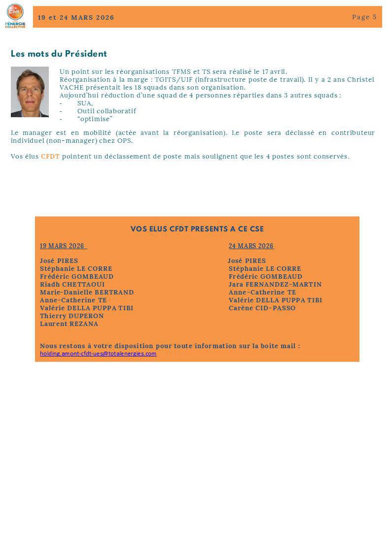 BREF CSE AGSH PARIS DES 19 ET 24 MARS 2026