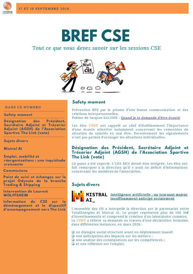 BREF CSE AGSH PARIS DES 17 ET 18 SEPTEMBRE 2026