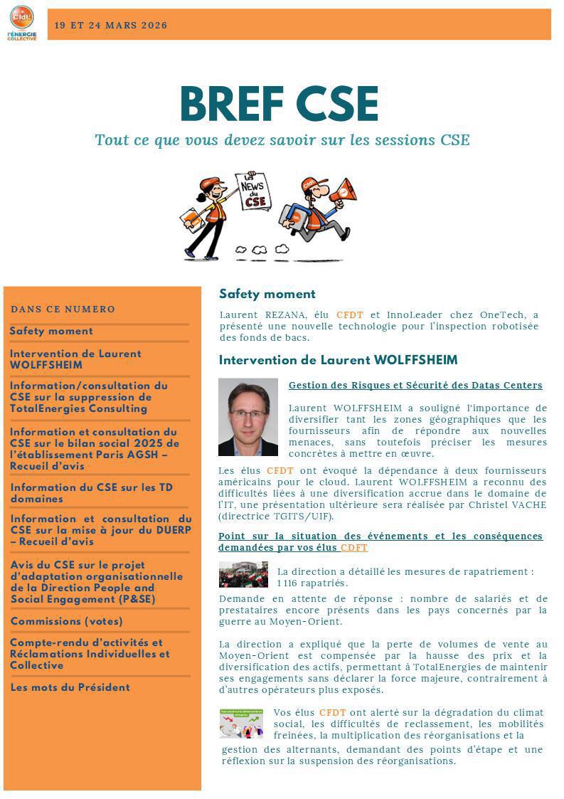 BREF CSE AGSH PARIS DES 19 ET 24 MARS 2026