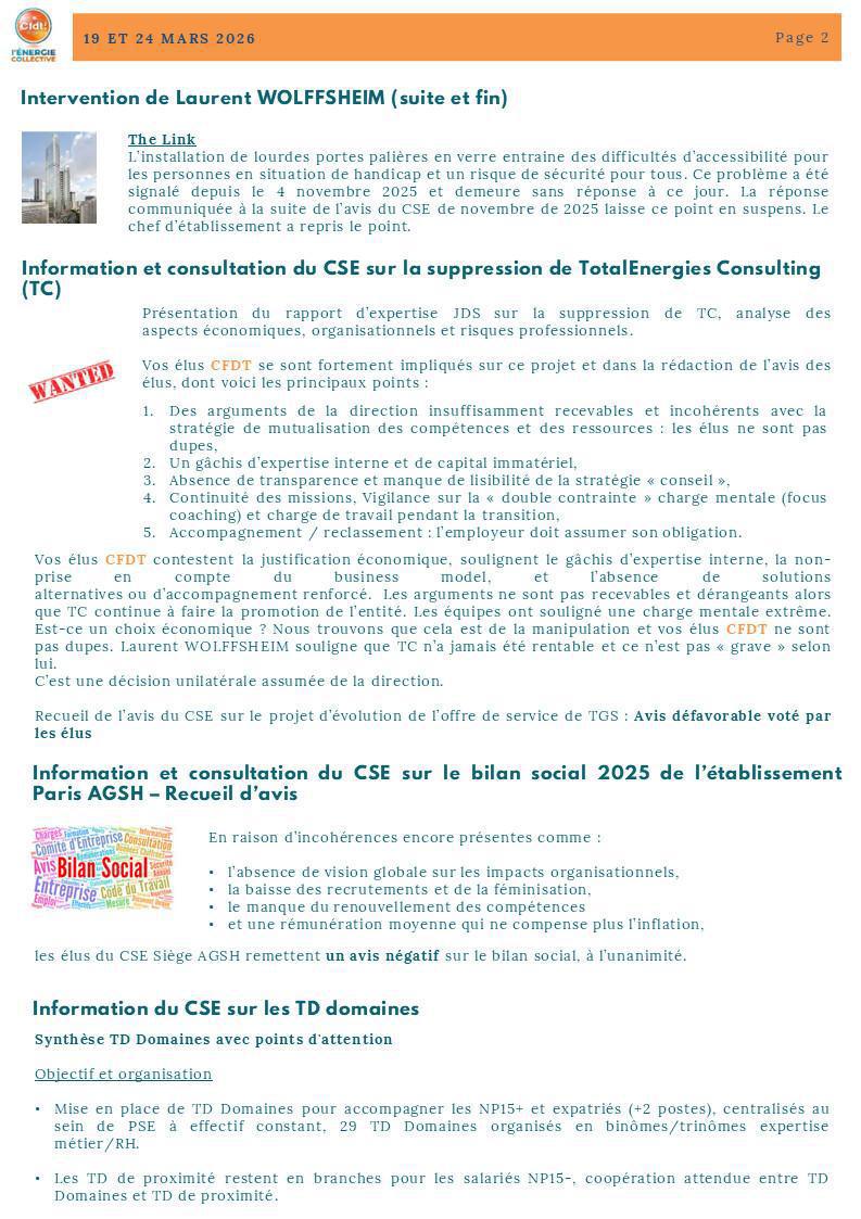 BREF CSE AGSH PARIS DES 19 ET 24 MARS 2026