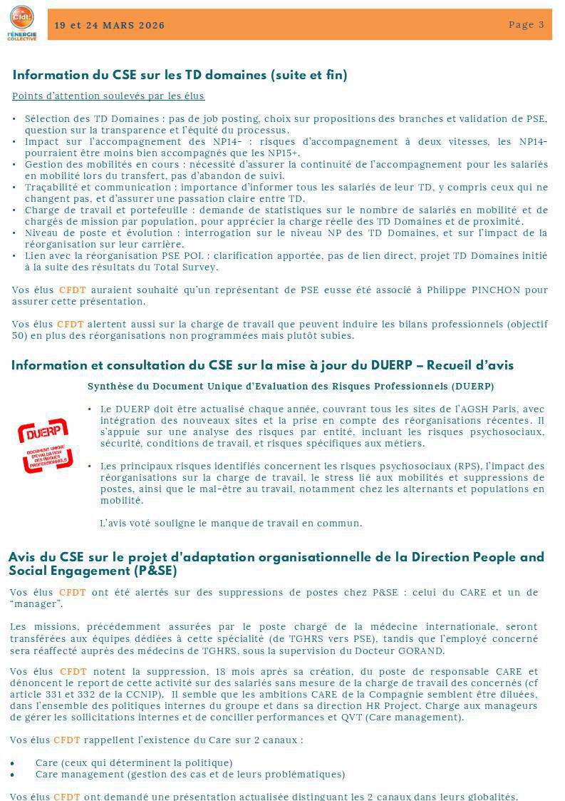 BREF CSE AGSH PARIS DES 19 ET 24 MARS 2026
