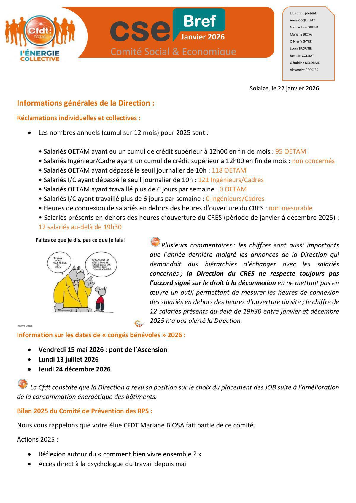 Bref CSE Janvier