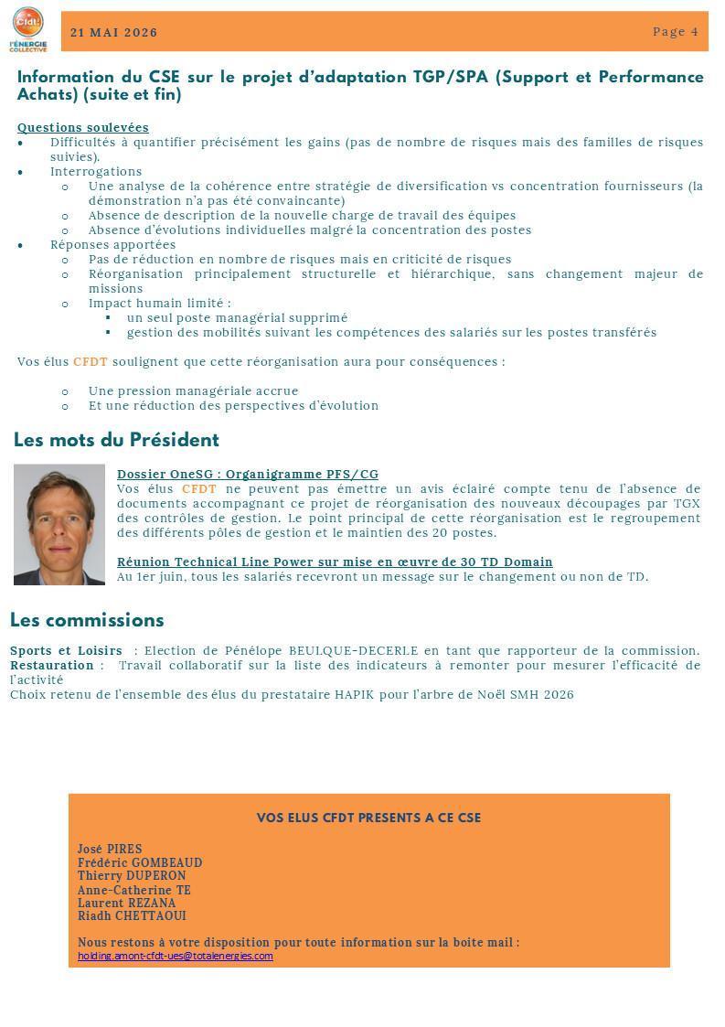 BREF CSE AGSH PARIS DU 21 MAI 2026