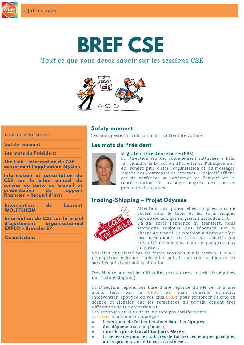 BREF CSE AGSH PARIS DU 7 JUILLET 2026