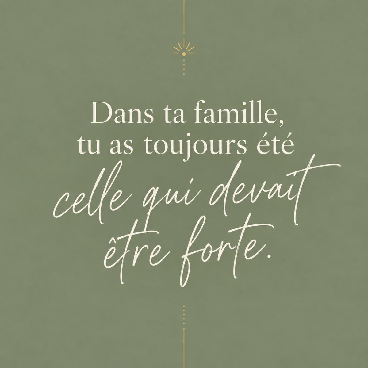 Tu portes tout et tu ne trouves pas ta place dans ta famille ?