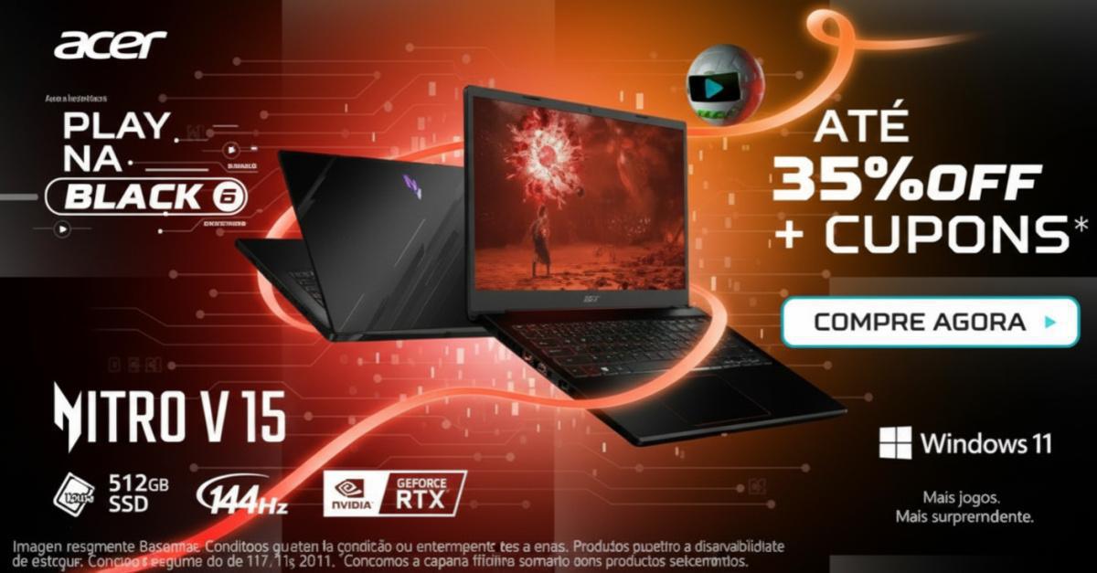 Play na Black da Acer: descontos de até 35% e condições especiais em notebooks, monitores e acessórios Play na Black da Acer: descontos de até 35% e condições especiais em notebooks, monitores e acessórios