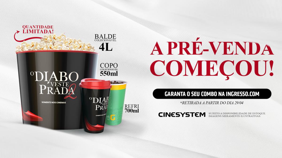 'O Diabo Veste Prada 2' chega à Cinesystem com pré-venda e souvenir exclusivo 'O Diabo Veste Prada 2' chega à Cinesystem com pré-venda e souvenir exclusivo