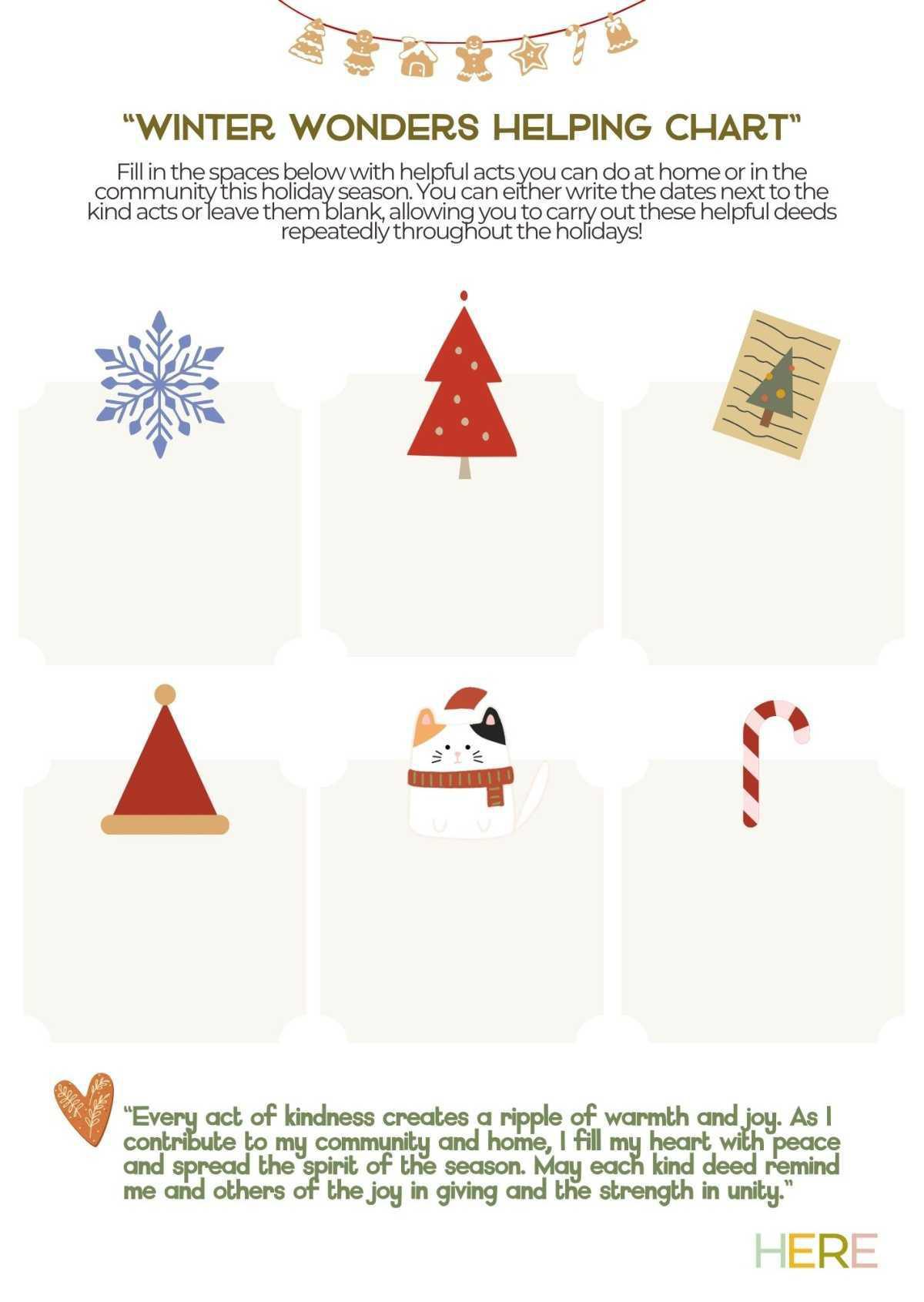 Winter Wonders Helping Chart